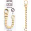 BIBS Clip portaciuccio con perline, Pale Butter | Portaciuccio | Compatibile con tutti i ciucci BIBS | Fissaggio sicuro con una mano | Evita la caduta del ciuccio