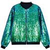 Generisch Brillante Paillettes Bomber Per Uomo Oro Glitter Cappotto Hiphop Giacca Manica Lunga Festa Disco Lucido Giubbino Mosca Giubbotto Anni 80 Hippie Divertente Carnevale Costumi