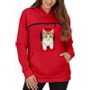 Generic Felpa Porta Gatto Cane con Tasca per Cotone Donna Peluche Cani Felpe Invernali Cappuccio E Gatti Marsupio in con Animali per E Pullover Casual Invernale Unisex Casa All'aperto