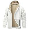 Generic Giacca invernale da uomo, giacca foderata con cappuccio, cappotto semplice | Piumino Smanicato Pesante Uomo Bomber Neve Azzurra Pecora Removibile Comode Quadretti Cardiganuomo Doppia Moto Retrò
