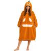 CGGMVCG Coperta unisex a forma di zucca con cappuccio oversize in pile indossabile coperta accogliente felpa con cappuccio zucca cosplay costume loungewear