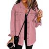 YGERGWE Giacche di jeans da donna, oversize, leggera, casual, con bottoni, camicia in jeans a maniche lunghe, per primavera e autunno