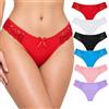 Hadara Confezione di mutandine brasiliane da donna con pizzo, fodera 100% cotone, biancheria intima femminile, mutandine morbide, traspiranti e comode