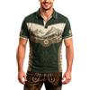 Munweiyu Oktoberfest - Polo da uomo con stampa 3D bavarese | Bierfest Wiesn - Camicia da birra classica vintage, a maniche corte, elegante