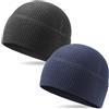 Outdoor Shaping 2 Pack Grid Fleece Beanie Watch cap Waffle Tactical Beanie Multi-Season Army Military Fleece Hat, all Weather Gear