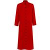TnmZi Lungo Cappotto Uomo Slim Fit Colore Contrasto Stand Up Collare Robe Uomo Medievale Cosplay Uniforme Cappotto Uomo Halloween Bottone Decorazione Performance Costumes