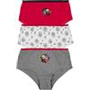 United Labels Miraculous Panty - Slip da bambina Ladybug per bambini, biancheria intima, rosso/bianco/grigio, confezione da 3 pezzi