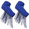 Nishiyuenyi 2 Pezzi Manicotti Latino Scintillanti con Nappe Morbide Poliestere Facili Da Indossare Accessori Costume Utili per Performance Pratica Donne Ba, Blu