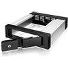 ICY BOX Frame di scambio per 1x disco rigido SATA da 3,5 (8,9 cm) per 1x vano da 5,25, SATA III, bloccabile, EasySwap, in alluminio, IB-158SSK-B