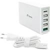 FANTEC QC3-A51 Caricabatterie Quick Charge 3.0, 5x Porte USB, 1x USB 3.0, 40W, Bianco