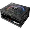 Thermaltake Toughpower Grand RGB 1200W Platinum Alimentatore per computer 24 pin ATX Nero THERMALTAKE Applicazione: PC, Potenza totale: 1200 W, Tensione di ingresso AC: 100 - 240 V, Connettore scheda madre: 24 pin ATX, Fattore di forma: ATX, 80 PLUS: 80 …