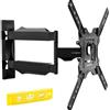 Unyqoos Supporto TV Famanu, girevole, inclinabile ed estensibile, ultra sottile, per televisori piatti e curvi da 24 a 60 pollici - Standard VESA da 100x100 mm a 400x400 mm - Peso massimo supportato: 36,2 kg