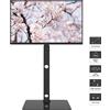 Unyqoos Supporto a pavimento per televisori Unyqoos® da 30 a 70 pollici - girevole (±37°), regolabile in altezza (6 posizioni), compatibile con standard VESA 75x75 - 600x400, capacità di carico del televisore 40 kg, piano in vetro da 8 mm con capacità …