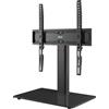 Unyqoos Base regolabile in altezza per televisori Unyqoos®, adatta per schermi da 26 a 55 pollici, supporto universale da tavolo con ripiano, piedino in vetro temperato di sicurezza da 8 mm, dimensioni 400x260 mm, sistema di gestione dei cavi, portata …