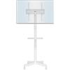 Unyqoos Carrello mobile per TV Unyqoos® per schermi LCD/LED/Plasma da 23 a 55 pollici - con altezza regolabile fino a 135 cm, vano portaoggetti per laptop, supporto VESA massimo 400x400, capacità massima di 25 kg, colore bianco, 4 ruote piroettanti