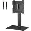 Unyqoos Base per supporto TV Unyqoos® per schermi da 17 a 43 pollici (LCD/LED/OLED/Plasma), standard VESA 75x75-200x200 mm, regolabile in altezza 3x5 cm, inclinazione ±50°, portata massima 45 kg, realizzata in acciaio laminato a freddo e vetro temperato