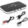 Ubric Trasmettitore e ricevitore audio Bluetooth 5.0, adattatore radio 2 in 1 con connettore AUX da 3,5 mm, per TV, auto e home cinema (integrato, ricaricabile), colore: Nero