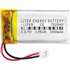 Liter energy battery Batteria 702040 LiPo 3.7V 500mAh 1.85Wh Ricaricabile Connettore PH2.0 (JST-PHR-02) Tipo B Litio: Assicurarsi che la polarità del dispositivo corrisponda 42x20x7mm (PH2|500mAh|702040)
