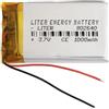 Liter energy battery Batterie 802540 LiPo 3.7V 1000mAh 3.7Wh 1S 5C Liter Energy Battery per l'elettronica Ricaricabile Telefono Portatile Smartwatch Orologio GPS - Non adatto per Radiocomando 42x25x8mm (1000mAh|802540)