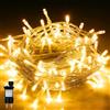 LEDYA Stringa di luce a LED per esterni, 10m 100leds String Light Power con 8 modalità di illuminazione, luci di Natale impermeabili IP44 per interni per balcone, giardino, festa, bianco caldo
