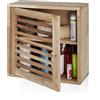 Relaxdays Mobiletto da Bagno Pensile, in Legno di Noce, HxLxP: 42 x 42 x 18 cm, Armadietto a Muro, 2 Scomparti, Naturale