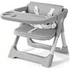 Ezebaby Rialzo Sedia Pieghevole 2-in-1 per Bambini, con Vassoio e Cintura | Rialzo 2-in-1 & Sedia per Bambini Pieghevole in 3s, cintura 5 punti, vassoio regolabile, tracolla, seduta PU facile da pulire