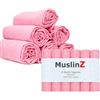 Muslinz - 6 Teli quadrati in mussola per il cambio dei neonati, colore: Rosa pallido