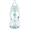 J BIMBI Trendy Biberon 260 ml 0m+ Anticolica e Antiotite - Biberon Neonato Verde Acqua con Tettarella in Silicone Medicale Extra Morbida e Cannula Anti-Bolle