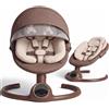 BEBE2LUXE ALPHA, Sdraietta dondolo automatico per neonato fino a 9 kg, Altalena Eletrica con Melodie, Telecomando, touch screen LED, Regolazione dello schienale, Timer, silenzioso (Cioccolato)