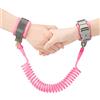 Anyfirst 2,5M Guinzaglio per Bambini, Bracciale Sicurezza Bambino| Braccialetto Bambini Antismarrimento Girevole a 360°, Rosa