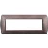 ZOREI Placca Compatibile Con Bticino Living, Placca Plastica Satinato, 1 Pezzo (7 Posti/Moduli,Bronzo Satinato)