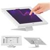 Maclean MC-956 W Supporto Tablet per iPad e Samsung 12,4-13 | Acciaio Bianco, Rotazione Verticale/Orizzontale, Serratura a Chiave, Montaggio a Parete o Piano, 257x350x22 mm