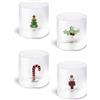 WD LifeStyle Bicchiere Vetro Borosilicato Cc 250 ml Decoro Natalizio Asssortito 1 Pz