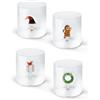 WD LifeStyle Bicchiere in Vetro Borosilocato Figure Natale Ass. 250 Ml 1 Pz