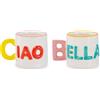 WD LifeStyle Set 2 Tazzine Caffé in Stoneware 100 Ml Decoro Ciao Bella
