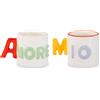 WD LifeStyle Set 2 Tazzine Caffé in Stoneware 100 Ml Decoro Amore Mio