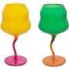 WD LifeStyle Set 2 Calici Cocktail 450 Ml Giallo e Rosa, Verde e Arancione