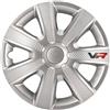 AUTO-STYLE Set di 4 copricerchi da 15'' effetto carbonio argento