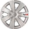AUTO-STYLE Copricerchi AUTO-STYLE Set copricerchi VR 16 pollici argento/effetto carbonio/logo