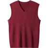 ZHILI Maglia a Maglia Senza Maniche del Collo a V degli Uomini Tinta Unita