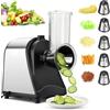 COOCHEER Grattugia Elettrica 5 in 1 250W, Acciaio inox | Tagliaverdure multifunzione con 5 Tamburi per formaggio, frutta e verdura. Lavabile in lavastoviglie per la famiglia