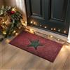 Nicoman Zerbino natalizio con stelle, barriera d'ingresso, cattura lo sporco, per patio, giardino, veranda, porta, per interni ed esterni, antiscivolo, opaco (rosso con stella verde, 60 x 40 cm,