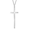 Bling Jewelry Collana Con Ciondolo A Croce Latina Moderna Allungata, Semplice, Lunga, Piatta E Sottile, Delicata, Per Donne, Adolescenti, Argento 925