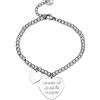 Beloved Bracciale da donna, braccialetto in acciaio emozionale - frasi, pensieri, parole con charms - ciondolo pendente - misura regolabile - incisione - argento - tema famiglia