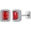 Suplight Orecchini Argento con Zirconia di Forma Cuore Orecchini Donna Argento 925 con Pietre Portafortuna 12 Mesi, Accessori Elegante con Confezione Regalo