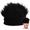 Whnbuij Berretto con parrucca da uomo, cappello lavorato a maglia hip hop con capelli corti realistici | accessorio originale e divertente, parrucca a punta per stile unico interno ed esterno