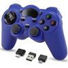RARELEMON Gamepad USB Wireless Gaming Controller per PC/Computer Laptop (Windows XP/7/8/10) e PS3, Android e Steam (blu)