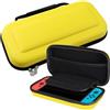 MisFun Custodia per Nintendo Switch OLED con Guscio Rigido Protettivo | Borsa Porta Console con 10 Slot per Giochi, Custodia da Viaggio Resistente agli Urti per Switch e Accessori, Colore Giallo