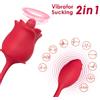 ARMONY STIMULATORS ARMONY - STIMOLATORE E VIBRATORE ROSA 2 IN 1 CON ASPIRAZIONE E CODA ROSSA 10 MODALITÀ