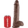KING COCK - 10 DILDO MARRONE CON SFERE 25.4 CM